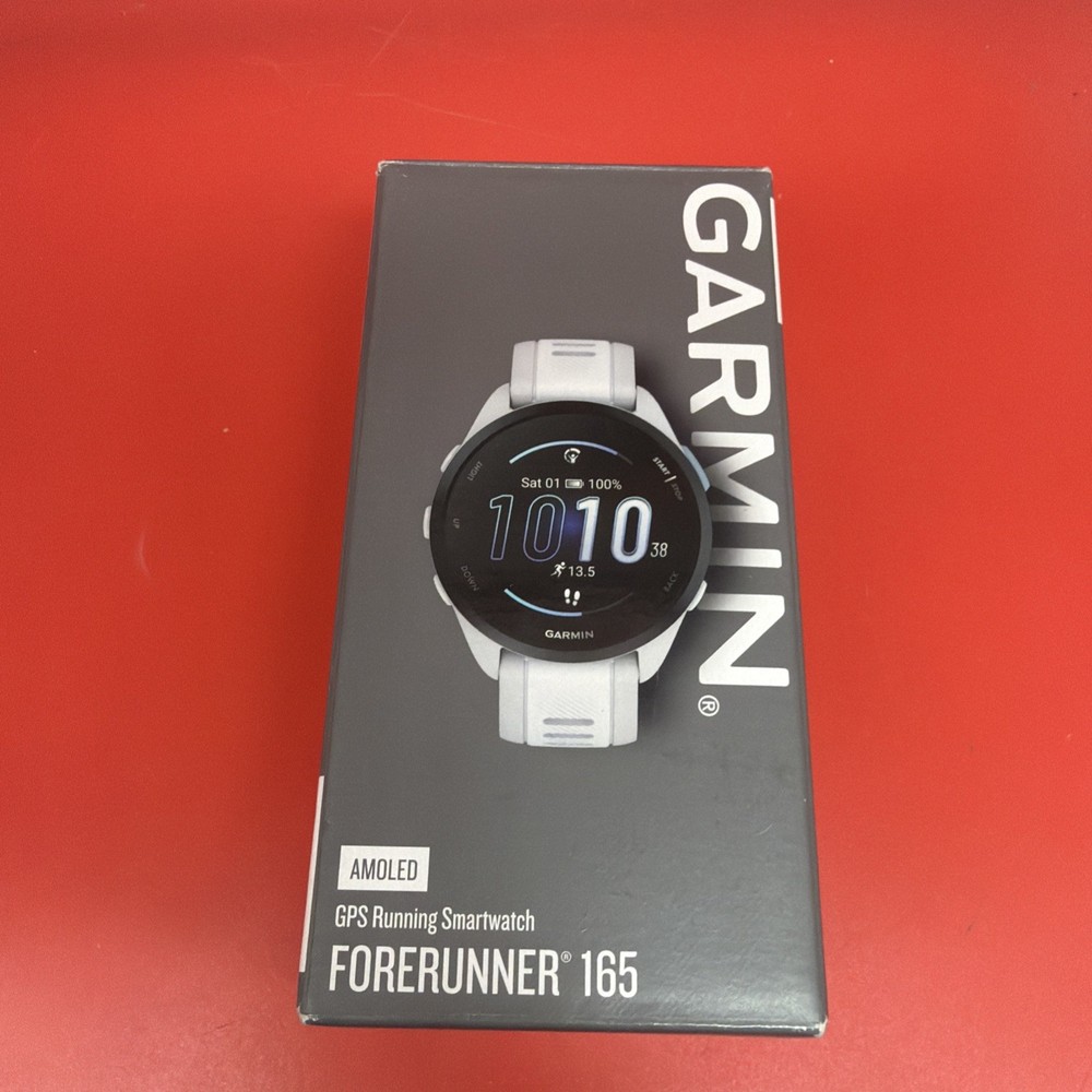Garmin Forerunner 165 Running AMOLED Touchscreen Training Smartwatch, White