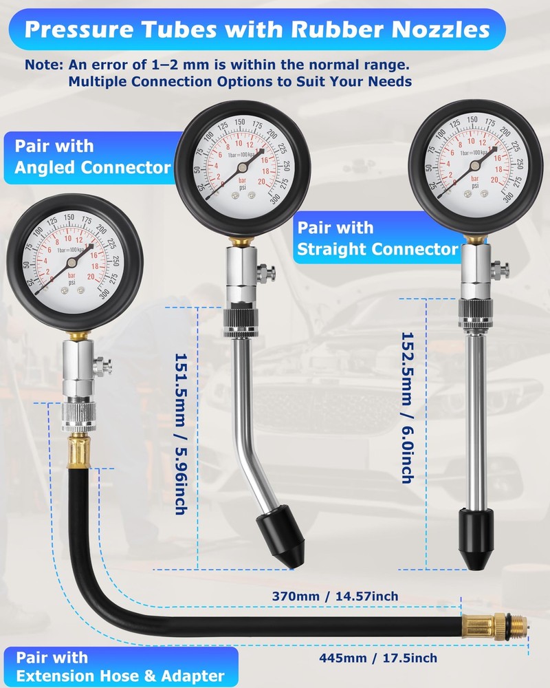 DAYUAN Professional Petrol Engine Compression Tester Kit Set for Blue