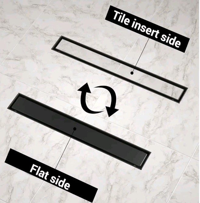 36 Inch Linear Shower Drain Rectangular Floor Drain with Accessories Matte Black
