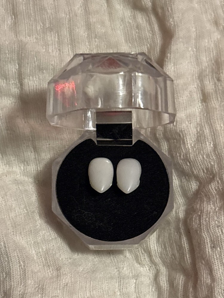 Falling In Reverse White Vampire Fangs Costume Accessory with Display Box