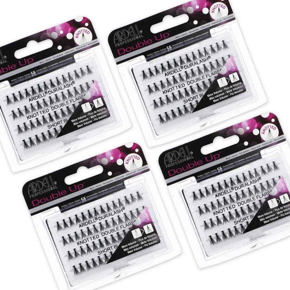 Ardell Double Up False Eyelashes Knot Short Black #68290 (4 Pack)