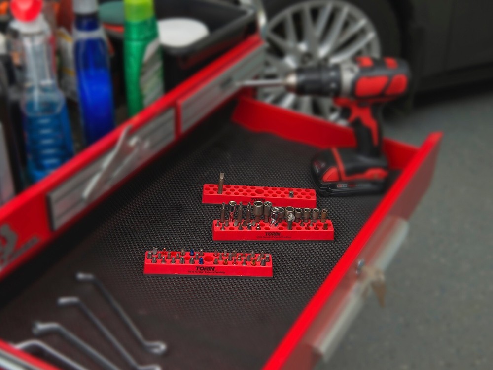 Torin Tool Storage Organizer: Magnetic Caddy Hex Bit Rack for Keeping Hex Bits