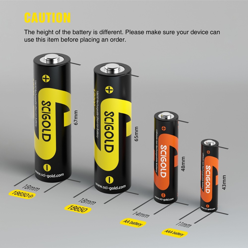 2pcs Scigold 21700 Rechargeable Battery Case Set 5.0Ah Tip for flashlights ect