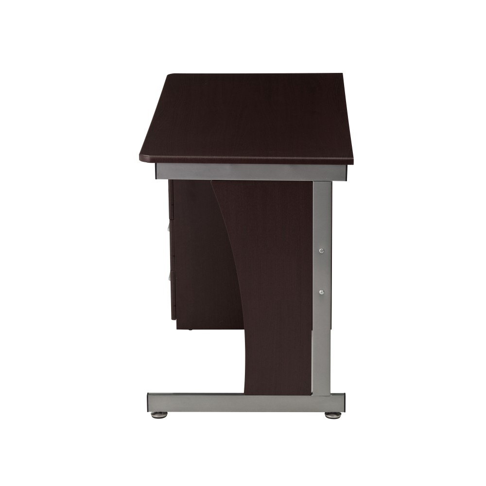 Computer Desk w/ 3 Drawers - Elevated Desktop - Moisture-Resistant MDF Top