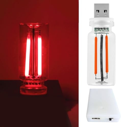 Touch Adjustment Retro Car Lamps, Battery & USB Charging Interior 2 Pack Red