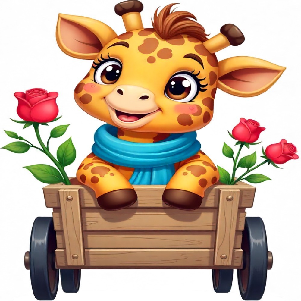 30 Custom Giraffe & Roses Personalized Address Labels