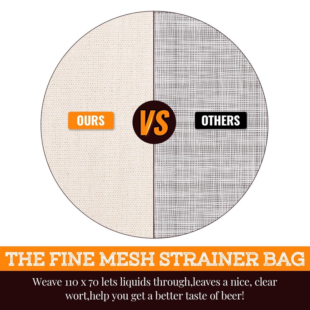 Brew Bag, 26" x 22", 2 Pack, 100% Unbleached 2 Count (Pack of 1), white