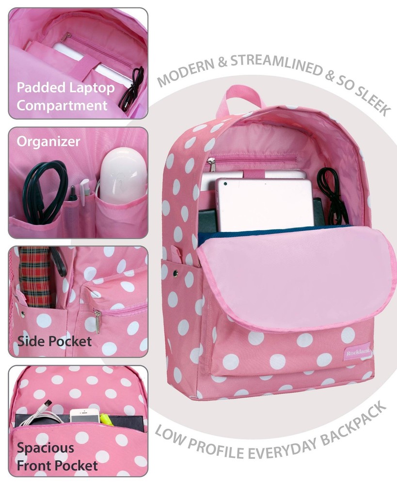 Classic Laptop Backpack Large Pinkdot