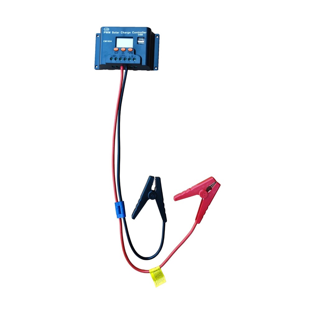 Battery Clamps + EC5 plug + Solar Charge Controller
