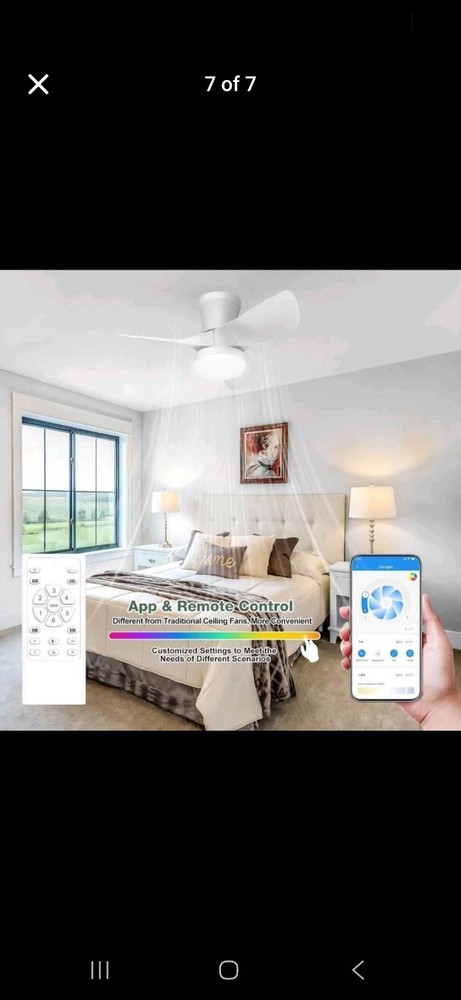 30 Inch Ceiling Fan with Light, Low Profile, APP & Remote Control