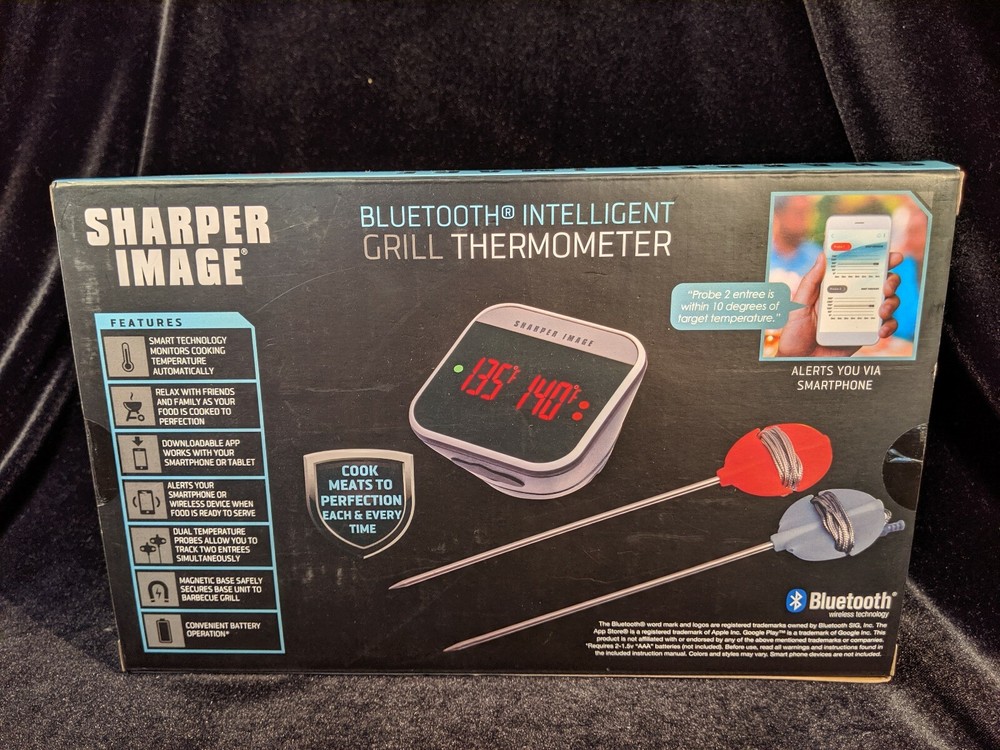 Sharper Image Bluetooth Intelligent BBQ Grill Thermometer NEW