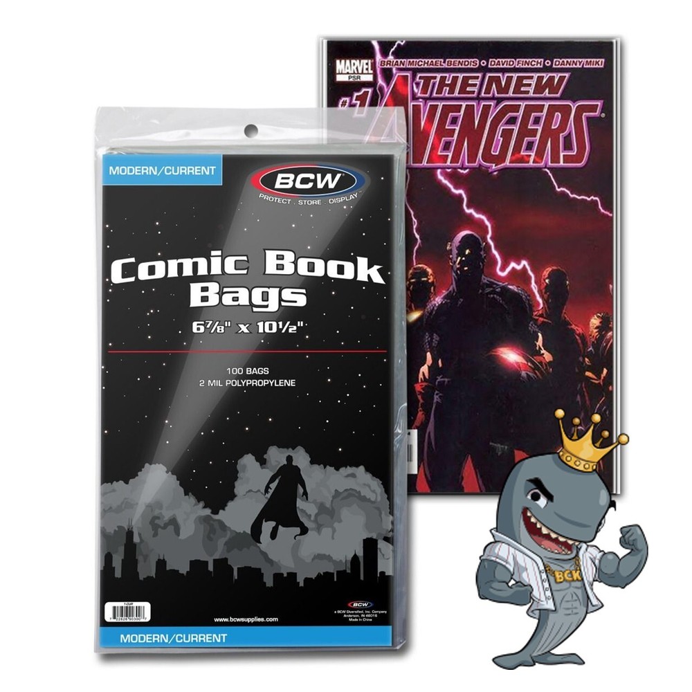 BCW Current/Modern Comic Book Bags 100ct Pack FREE SHIP