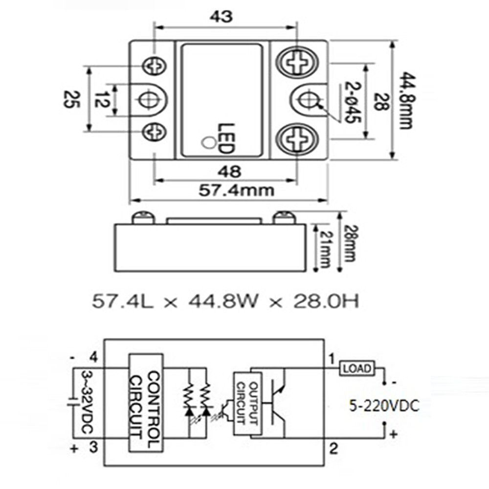 Solid State Relay SSR 80A DC3-32V Control DC5-220V DC Control DC YHD2280D