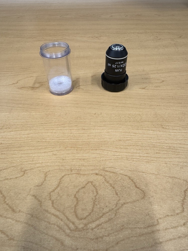 100X/1.25 Plan Objective Lens for Compound Microscopes (Oil, Spring) (New)