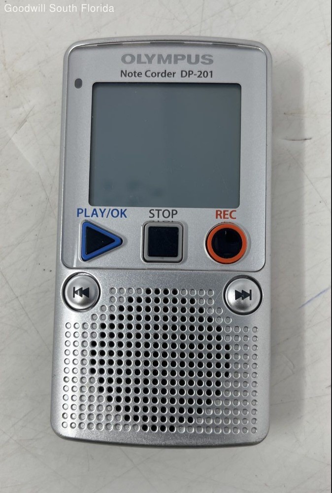 Olympus DP-201 Silver Noise Cancellation Digital Voice Note Recorder Not Tested