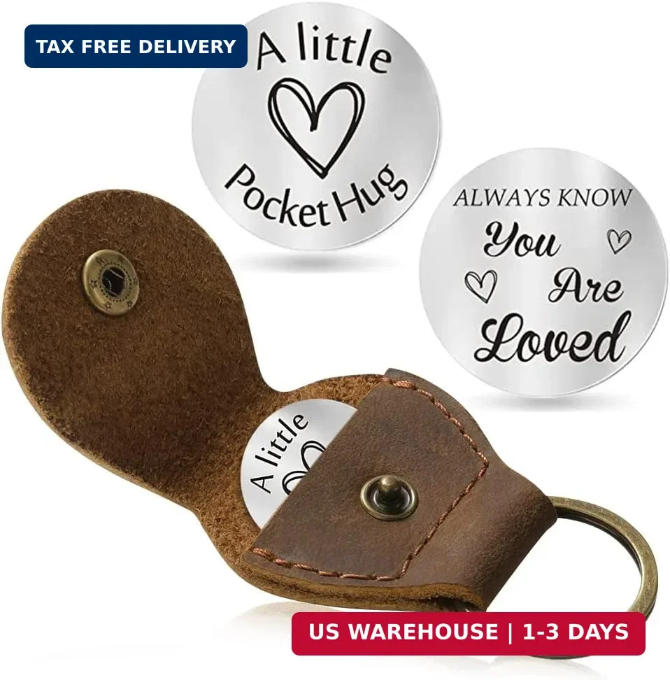 Jack&Chris Pocket Hug Token Long Distance Relationship Keepsake, Double Sided Me