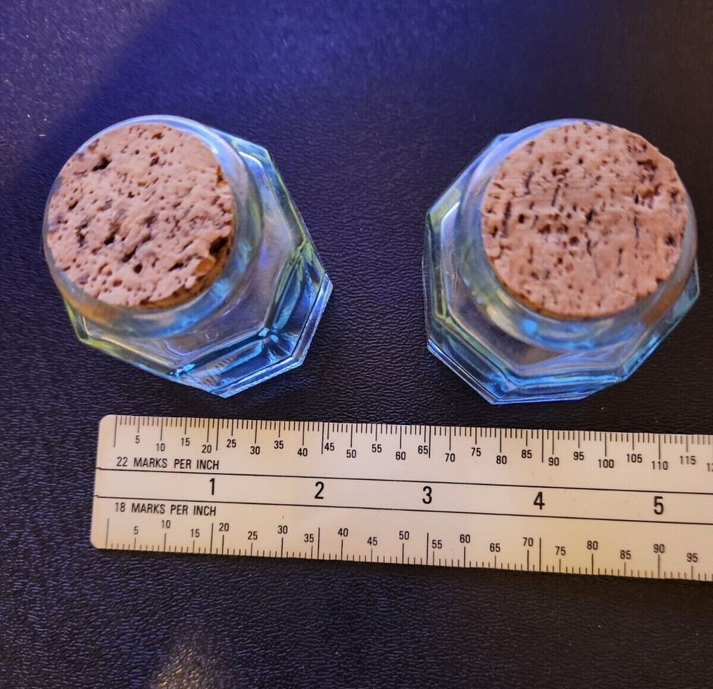 2 Vintage Green Glass Bottles With Corks