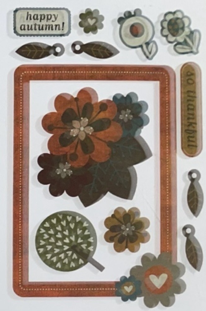 Basic Grey Designer Chipboard Real Thick & Sticky Chip Scrapbook Stickers 4pgs