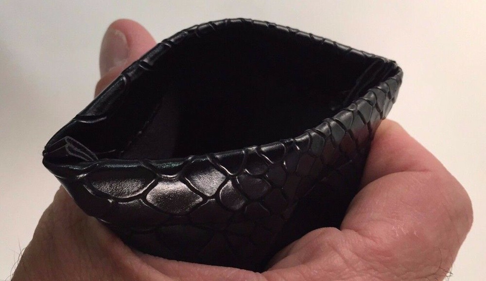 Spring-Open Squeeze Top Eyeglass Case Python Snake Black Brown Medium (1pc.)