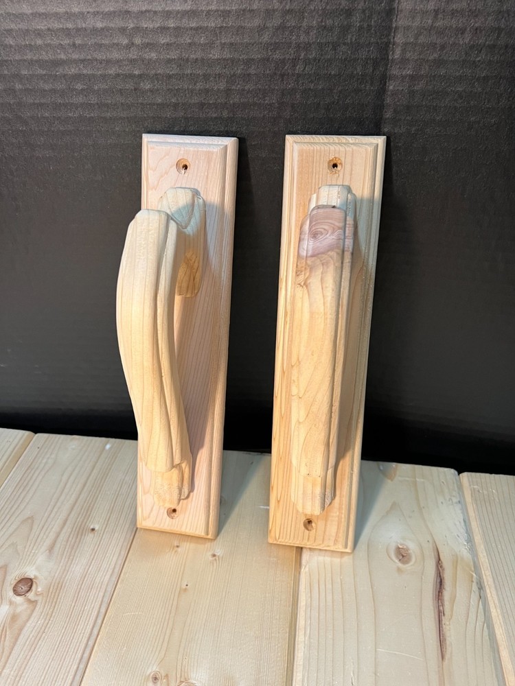 Handcrafted Sauna Door Handles – Solid Wood Pulls, Set of 2