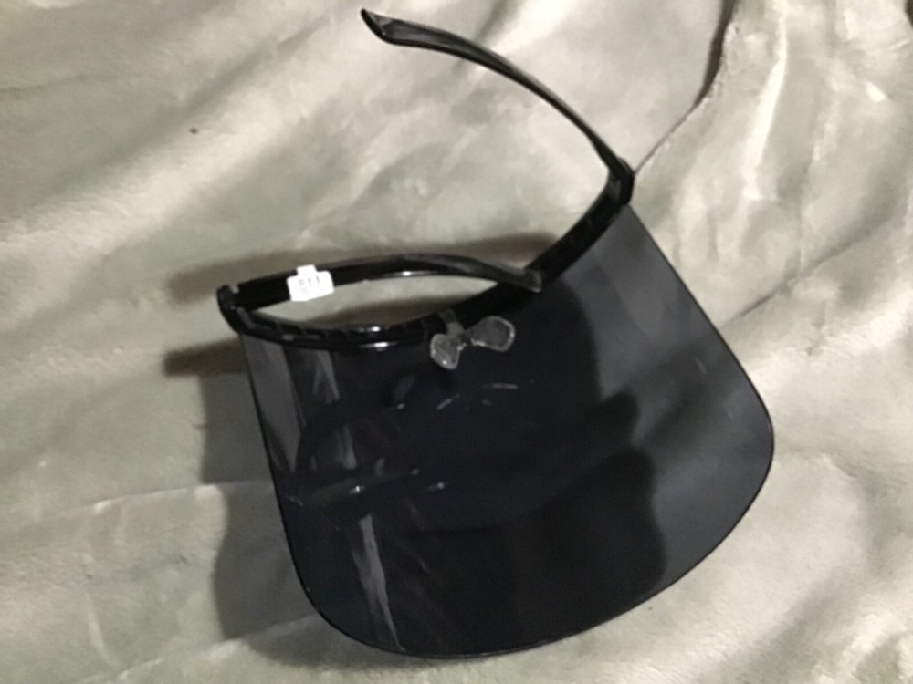 black plastic face shield new with tags