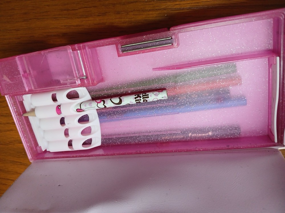 Hello Kitty Pencil Case Soft Puffy Double-sided Dual Sharpener plus bonus Pencil