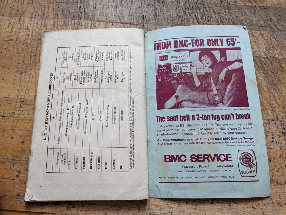 1965 Austin Mini Drivers Handbook