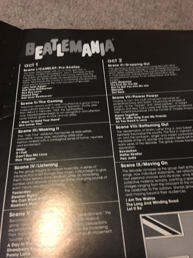 Beatlemania Concert Program