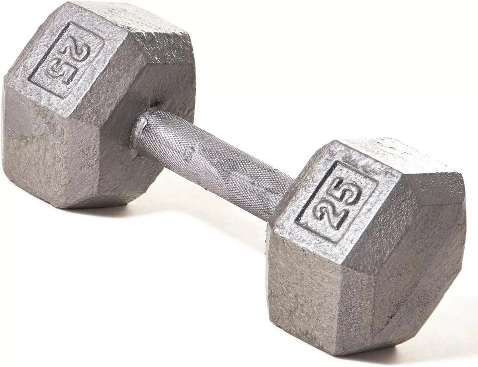 Champion Barbell Solid Cast Iron Hex Dumbbells No-Roll Head
