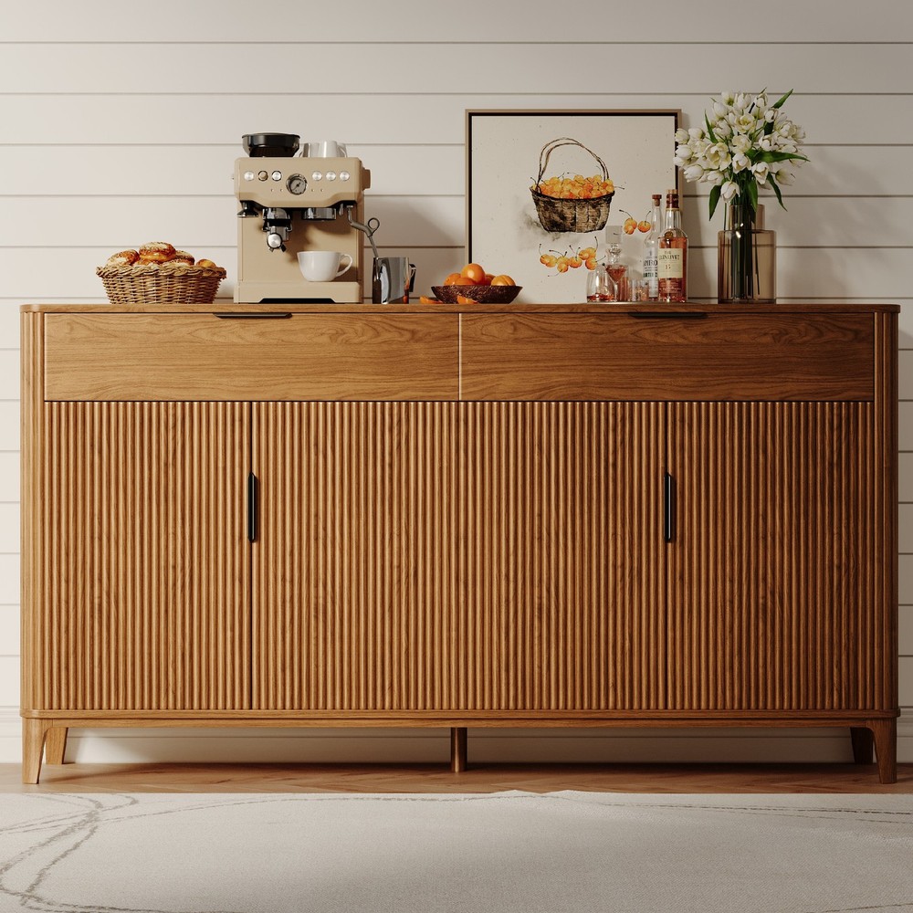 Modern Farmhouse Sideboard Buffet Cabinet,2 Drawers & 2 Doors for Kitchen/Dinner