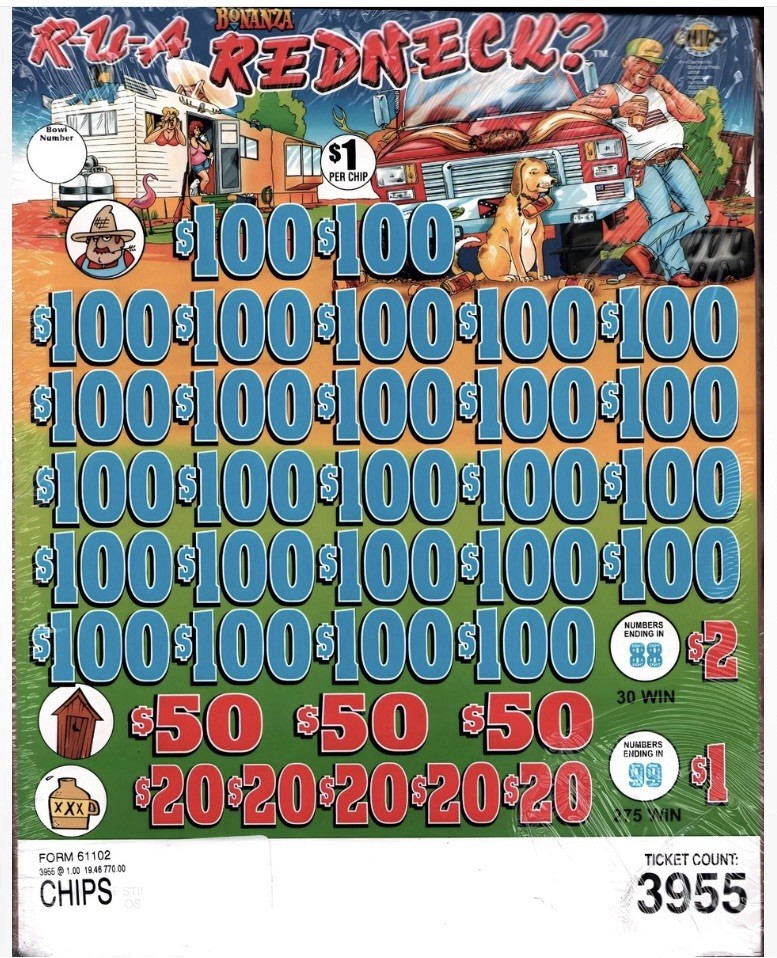 Pull Tab Tickets - Chip Tickets - Game - R U A Redneck