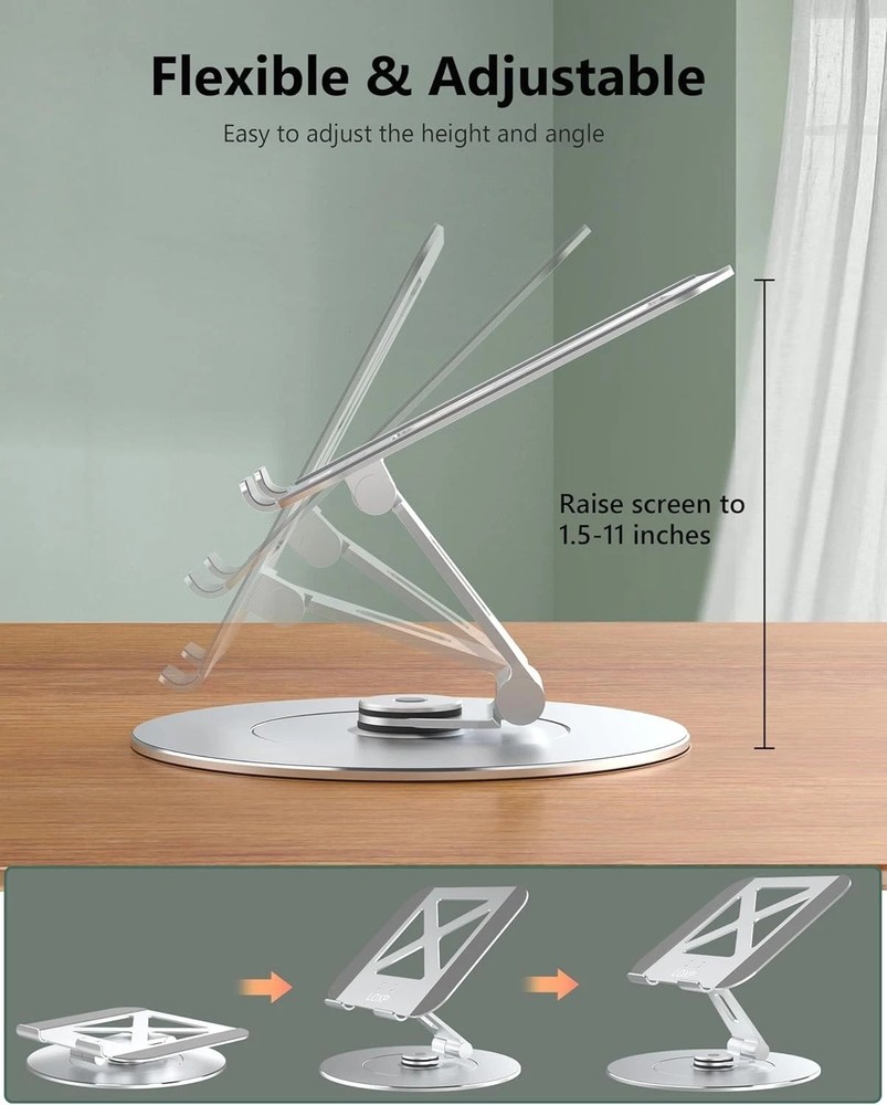 Adjustable Laptop Stand with Phone Holder