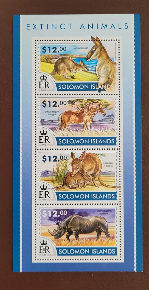 Solomon Island 2015 / Fauna - Extinct Animals / 4v ms