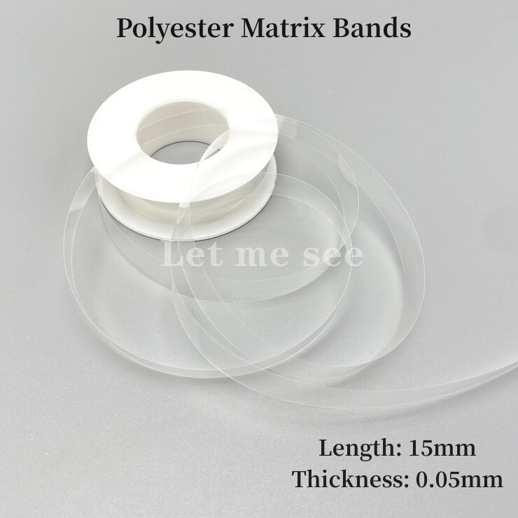 15M/Roll Dental Transparent Polyester Matrix Bands Contoured Matrices 0.05MM