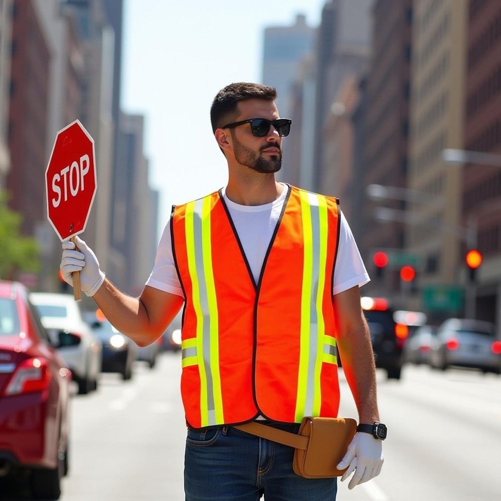 Multi-Function Pocket Reflective Safety Vest - ANSI Class II Certified Orange