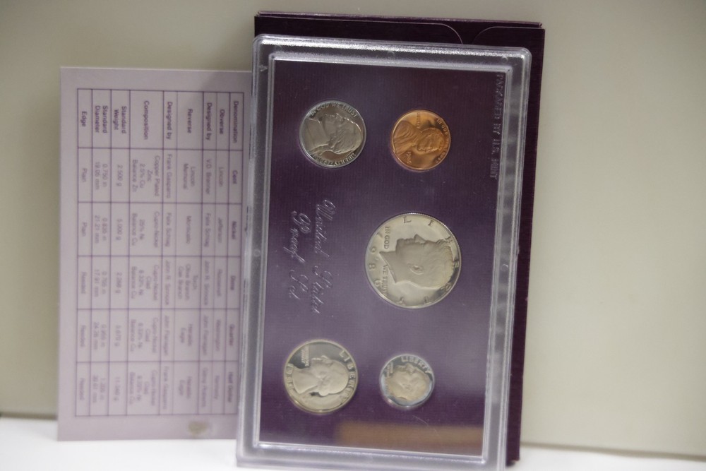 1986 S US Proof Set (5) Coins Original Nice.