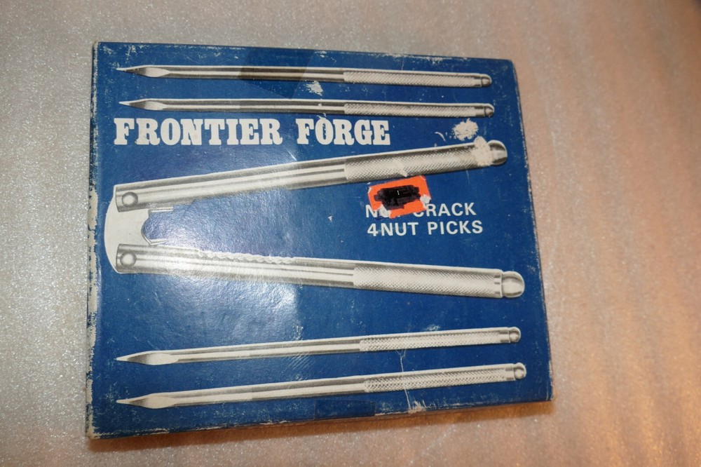 Frontier Forge Nut Crack 4 Nut Picks and Cracker with original box VGC