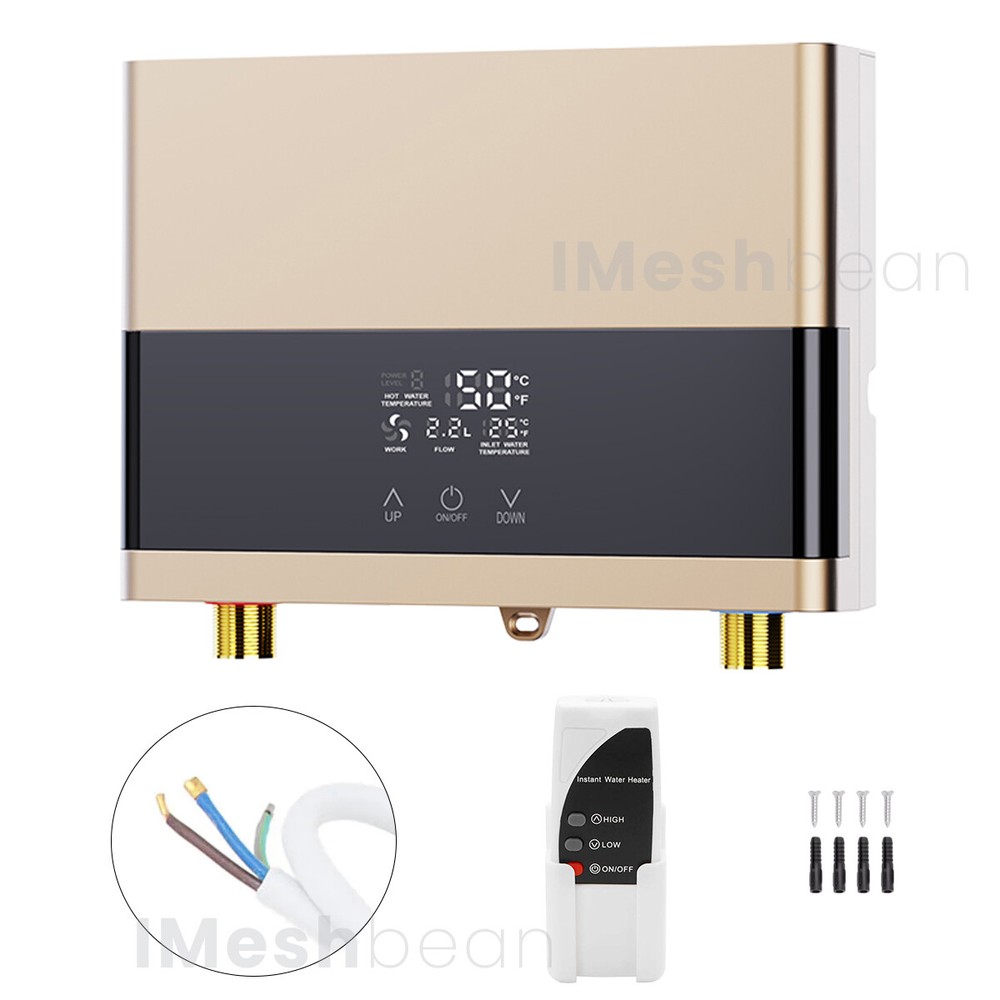 4000W Electric Instant Water Heater Tankless Kitchen Shower W/Touch & RC