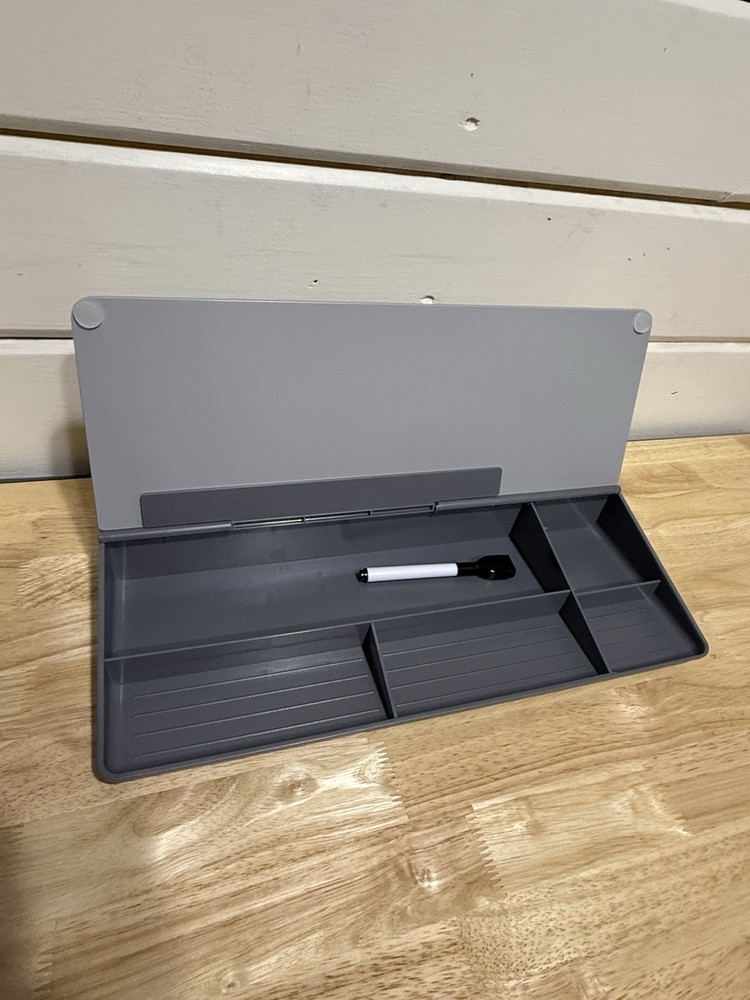 Desktop Whiteboard Dry-Erase-Board - Computer 16"W x 3"H, Gray