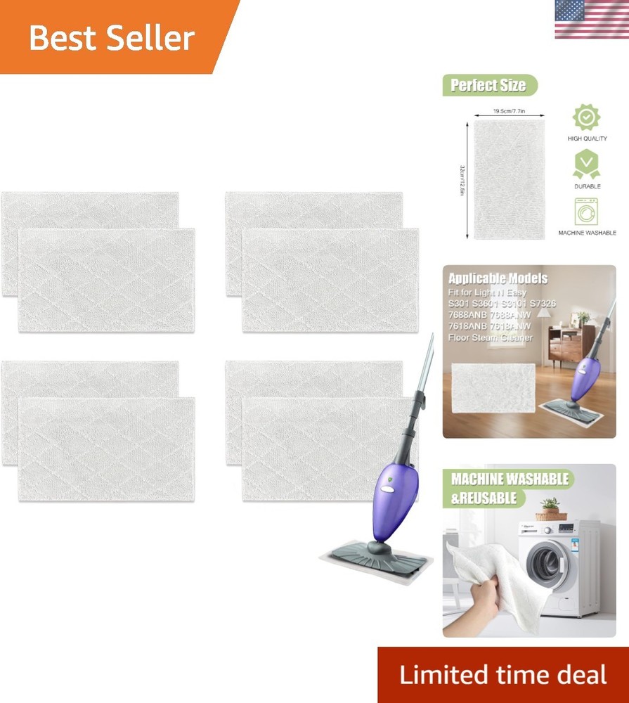 Microfiber Mop Pads for Light 'N' Easy Models - 8 High-Performance Cloths