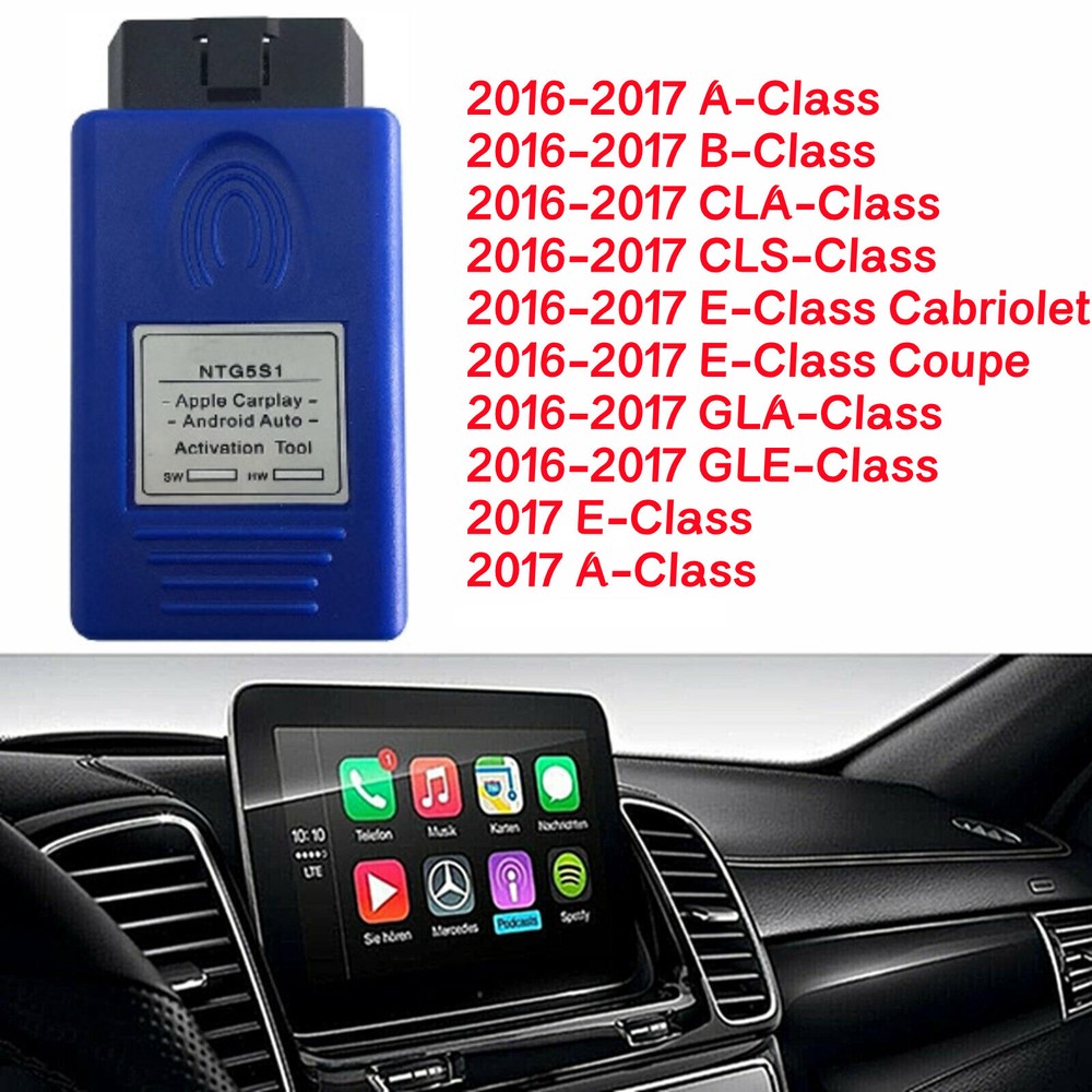 For Mercedes NTG5.1 OBD2 Plug & Play Carplay Android Auto Activation Tool