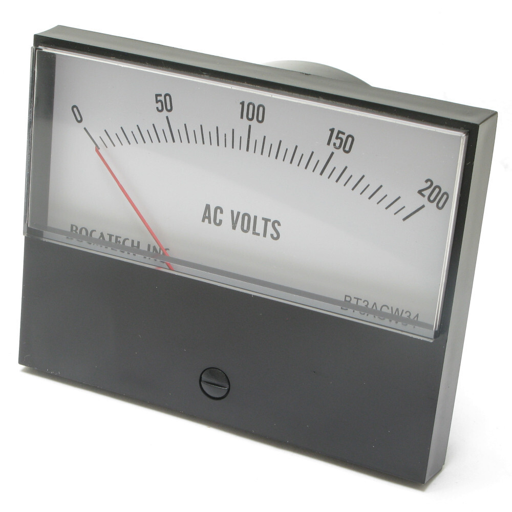 Panel Meter, 0 - 200 AC Volt Meter. 95 x 75mm