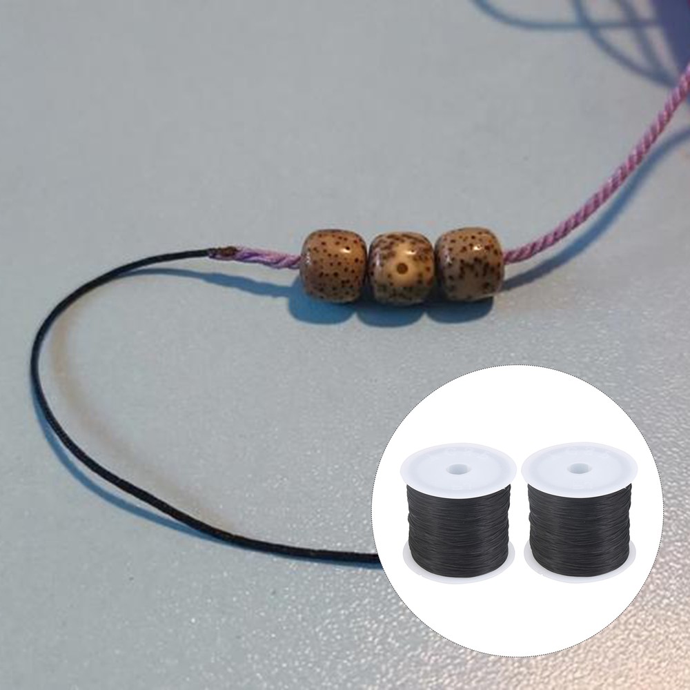 2 Pcs Craft Elastic String Thread 0.5mm for Jewelry Make 60meter Length