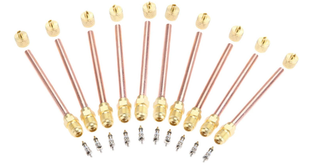 10PCS Access/Service Valve 1/4'' SAE x 1/4'' OD x 4'' Stem Core AC Refrigeration