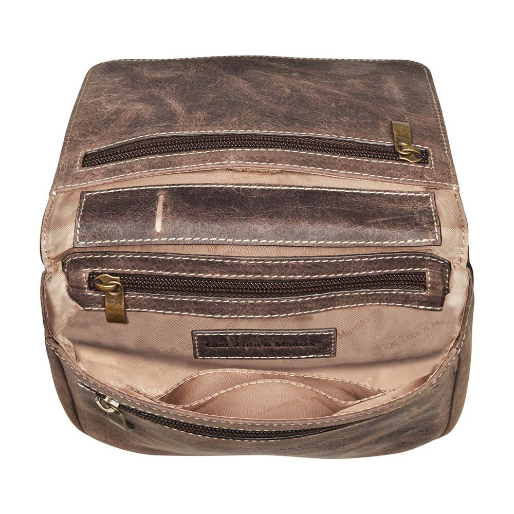 Distressed Buffalo Leather Cross Body Organizer