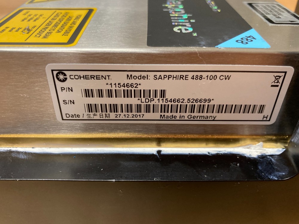 Single Frequency custom Coherent Sapphire 488-100 Laser Platform for Holography!