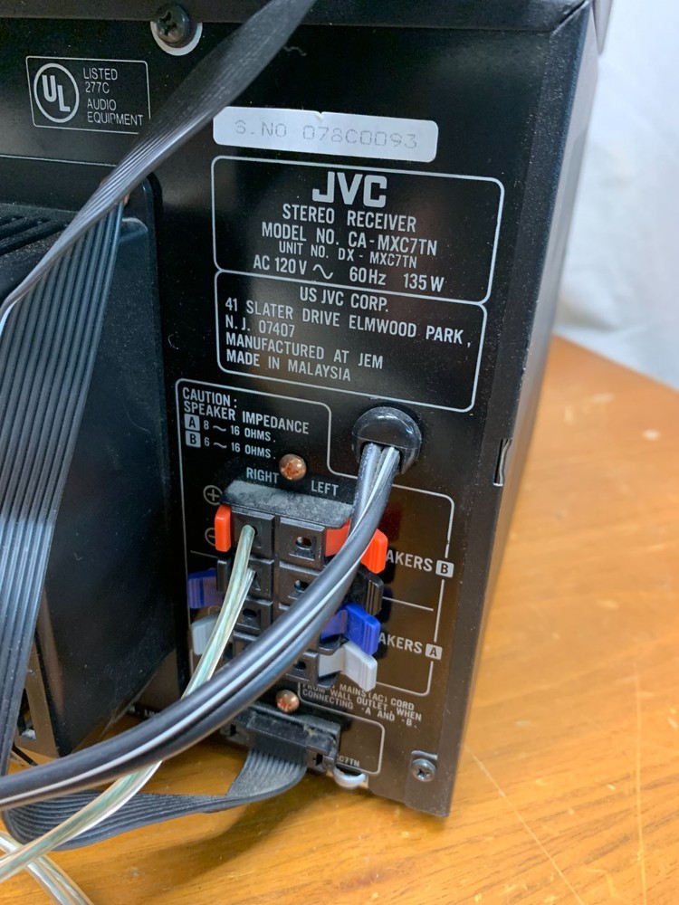 JVC MX-C7 Compact Component Stereo System 6 Disc CD Dual Cassette Player & Tuner
