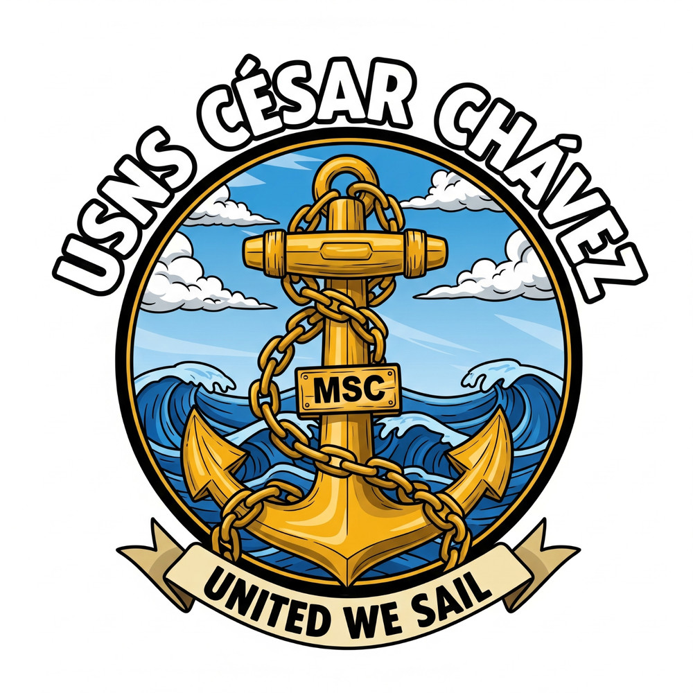 USNS Cesar Chavez Decal - Military Sealift Command Decal - 4" MSC Veteran Decal