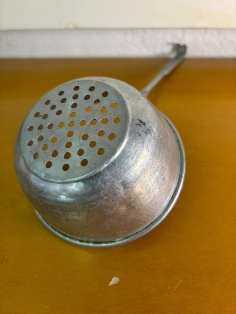 small vintage aluminum strainer