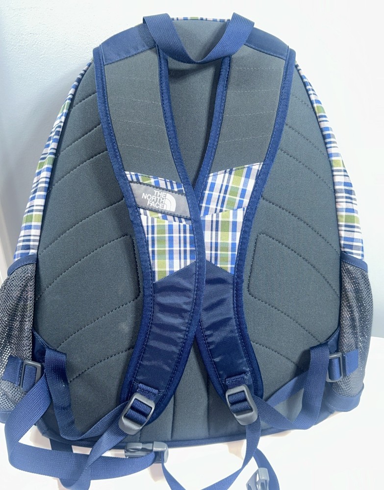 North Face Jester backpack Blue/Freen Plaid-Preppy